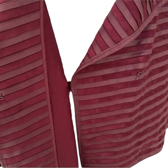 The Limited Wonen Faux Suede Pieced Open Moto Jacket Oxblood Red 2X - Picture 7 of 16